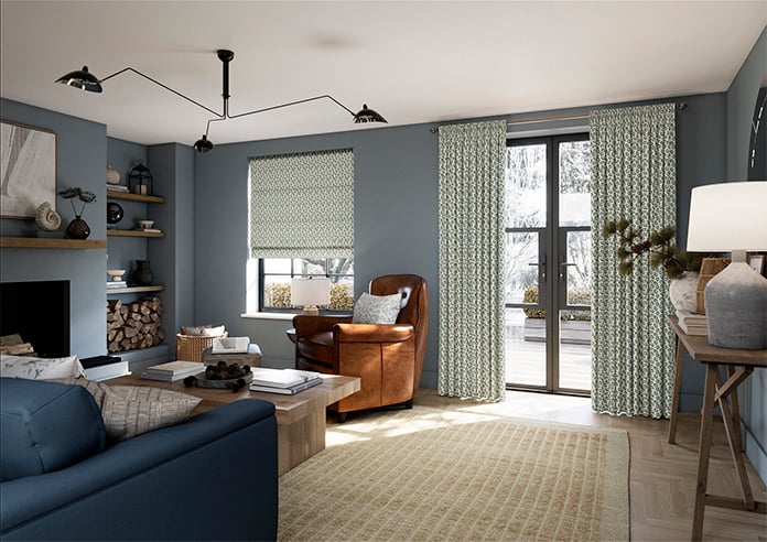 Land & Shore Seedling, Teal - Twist&Fit Roman Blind - Image 7